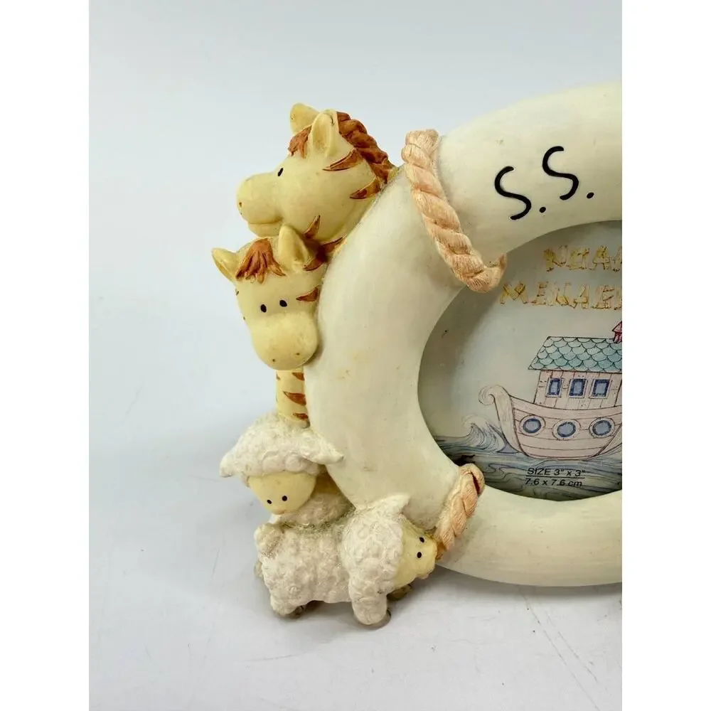 Russ Noah's Menagerie S.S. Noah Photo Frame Resin Ark Animals Baby Nursery Decor